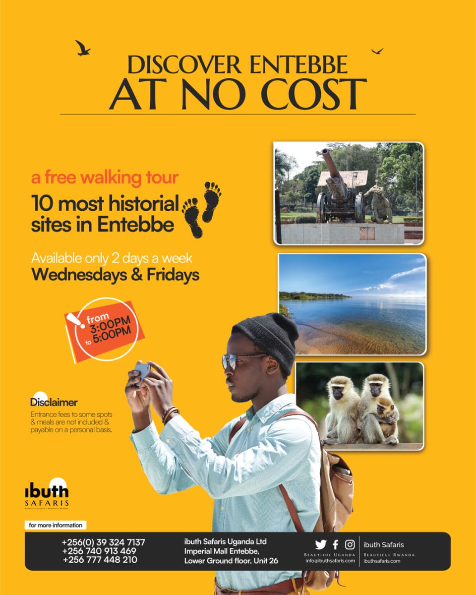 Breaking news!!
Finland is Now giving Travellers Free Trips to show them why its the Happiest Country in the world ! In the same spirit, we are giving free Entebbe walking tours to all travellers.
#ibuthsafaris
#freetours
#freewalkingtours
#CNBC
#travepathinternational