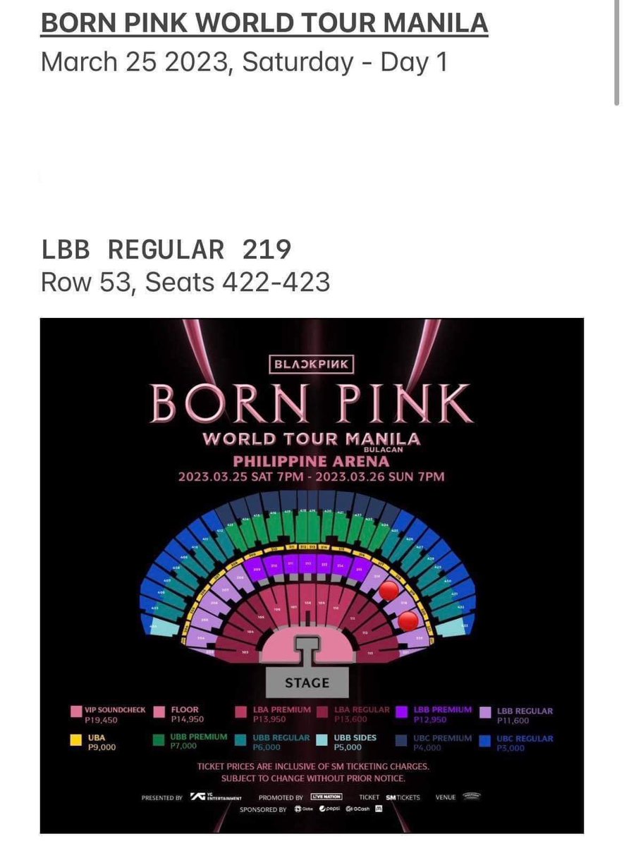 0013cart's tweet photo. ꒰ wts lfb ph ! ꒱

✷ two (2) LBB Regular 219 (Row 53) BORN PINK WORLD TOUR MANILA tickets
 ⤷ 2 physical tix
 ⤷ selling with the orig price
 ⤷ can meet up around mnl
 
dm if interested

helping a friend ‼️

t. wts lfb ph blackpink bp manila concert lbb reg tix https://t.co/JYIx3w6LMm