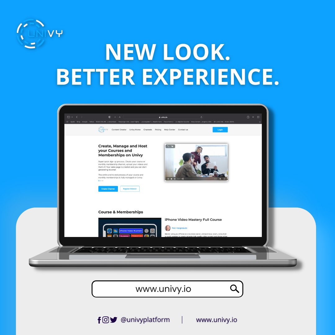 UnivyPlatform's tweet photo. Our website just got a make over!
New look, better experience. Visit https://t.co/c1a7AfyDhs to know more. 🙌🏻

#Univy  #yogacoach #yogilifestyle #personaltrainerlondon #businesscoachingonline #mindsetcoach  #fitnesscoach  #wellnesscoachuk  #coursecreationcoach #creatoreconomy https://t.co/8657DuZMbB