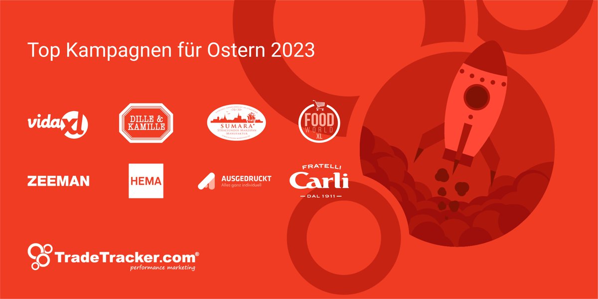 In wenigen Wochen (07.04. bis 10.04.2023) ist schon #OSTERN :-)

Bei TradeTracker.com findet ihr die TOP-Advertiser für dieses Event: