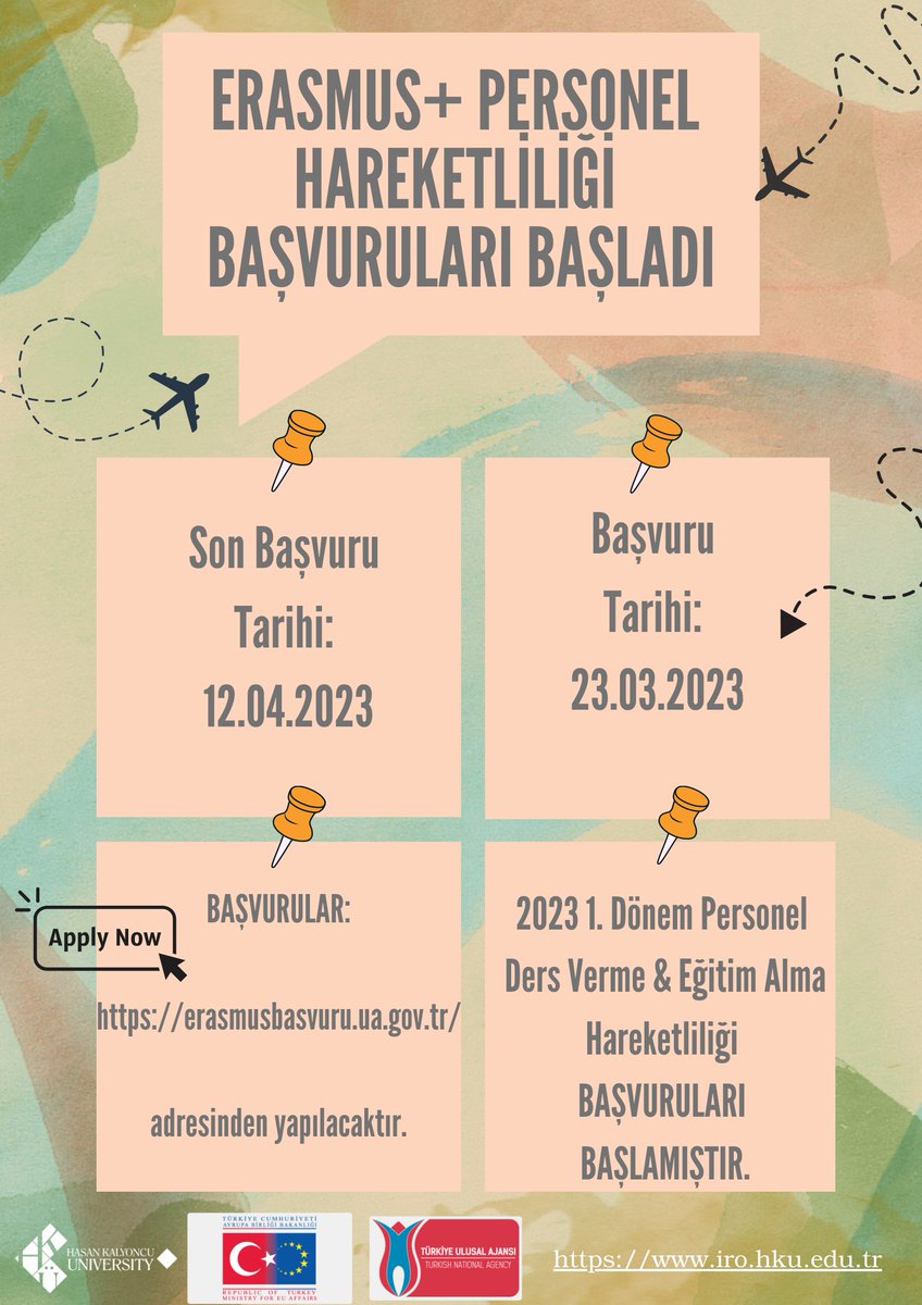 iro_hku's tweet photo. Değerli Akademik ve İdari Personellerimiz,
Erasmus+ Personel Ders Verme ve Eğitim Alma Hareketliliği Başvuruları Başladı.
📌Başvurular için https://t.co/GG9H37Z5li adresinden başvurularınızı yapabilirsiniz!
📌Detaylı bilgi için https://t.co/4rPknCqiyR  adresinden öğrenebilirsiniz https://t.co/vrSk8qmTjT