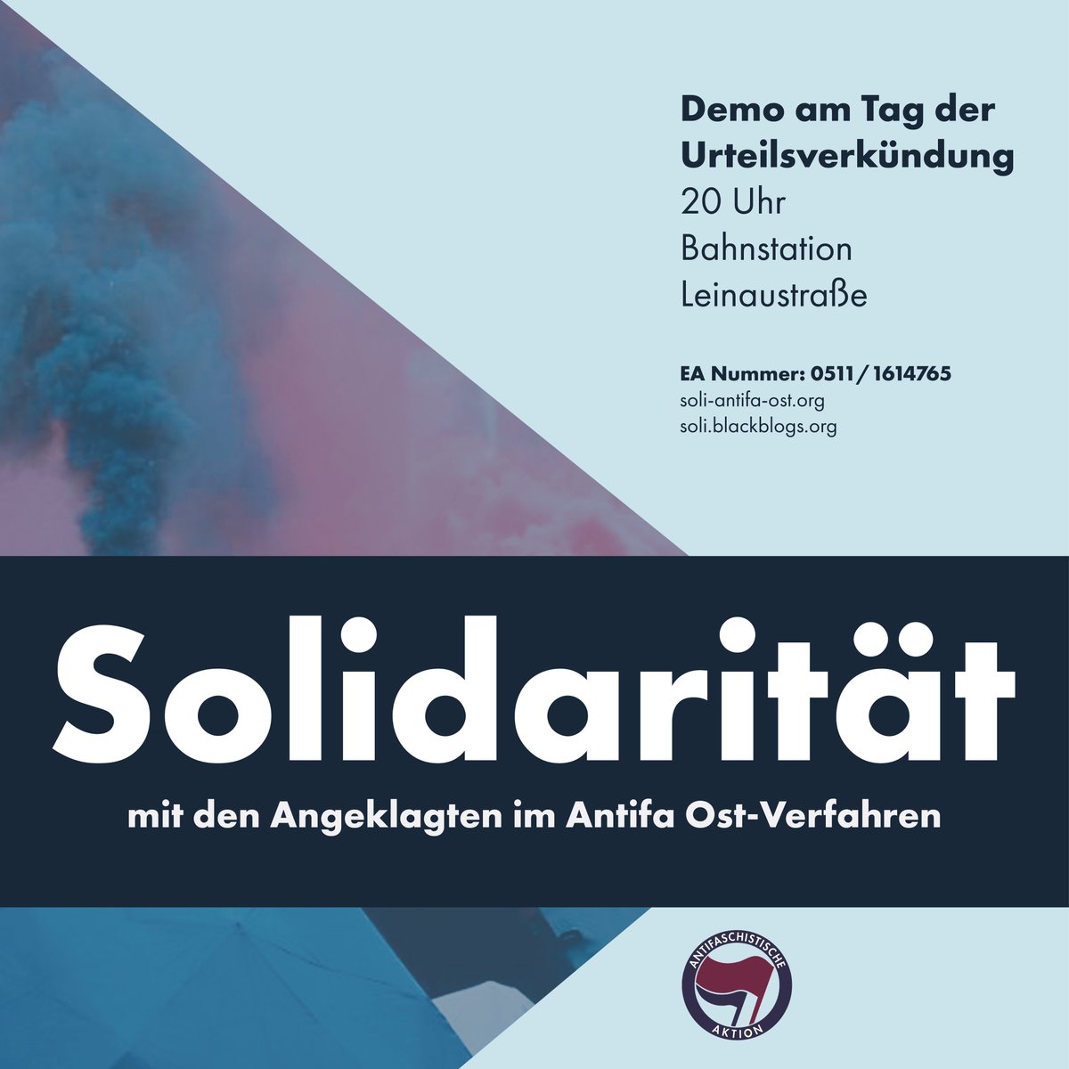 "Wir grüßen alle Antifas hinter Gittern – ob in Dresden, Leipzig, Budapest oder Stuttgart!
Freiheit und Glück für alle Gefangenen!"

Auch in #Hannover wird jetzt für den Tag der Urteilsverkündung im #AntifaOst Verfahren zu einer Demo aufgerufen!
▶️de.indymedia.org/node/268801