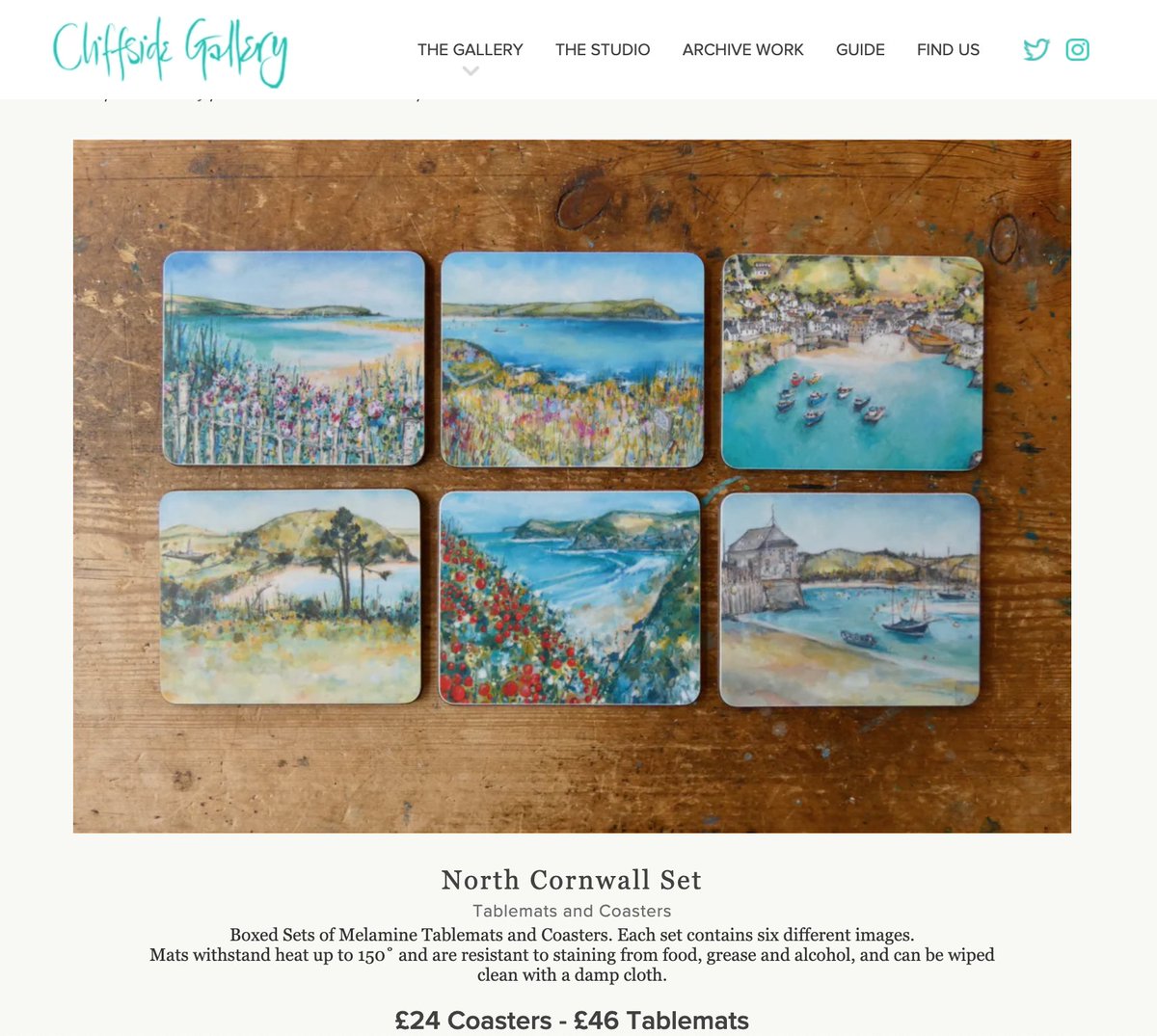 New North Cornwall Tablemat and Coasters Sets on the shelves, packed with Port Isaac on top. #tableware #tablemats #coasters #Cornwall