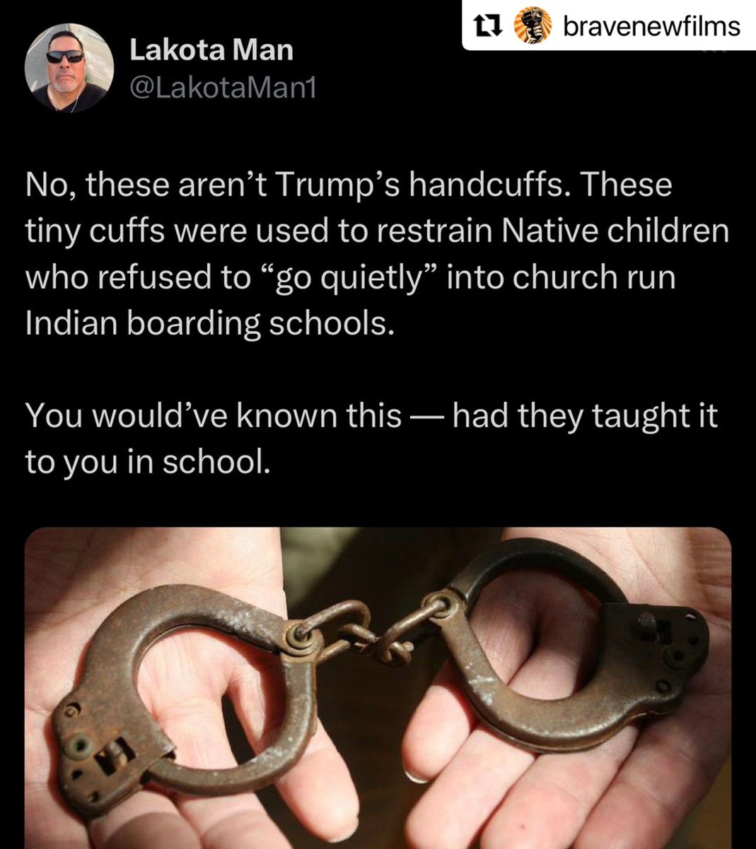 tpmedia's tweet image. #Handcuffs #NativeChildren #NativeAmericans