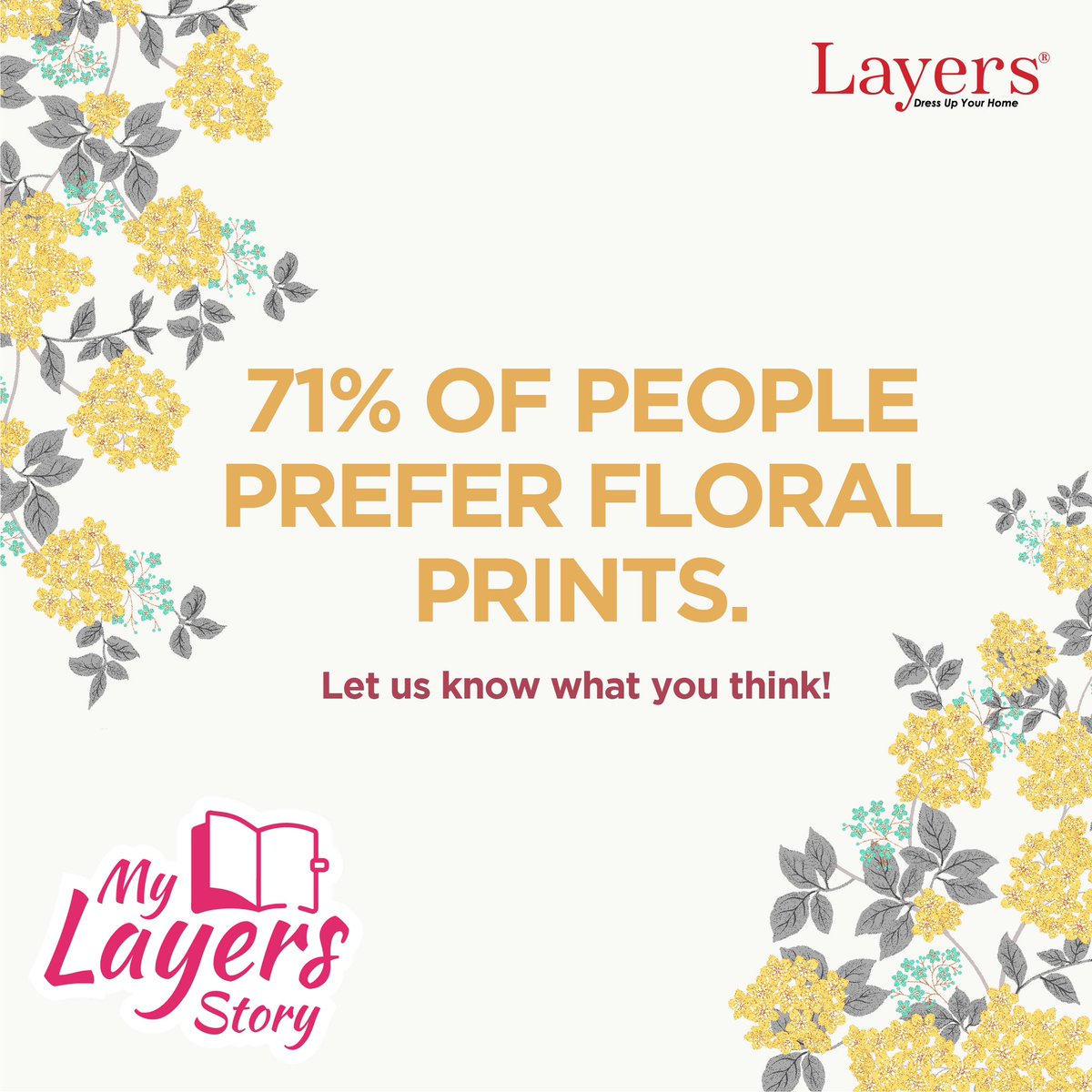 LayersIndia's tweet image. The results are out!
We loved hearing about your favourite things to dress up your home with, and we always want to know more. Keep the comments coming, and watch this space for more on our #MyLayersStory.
#Floralprints #InstaPollAnnouncement #Colors #DressUpYourHome #Layers