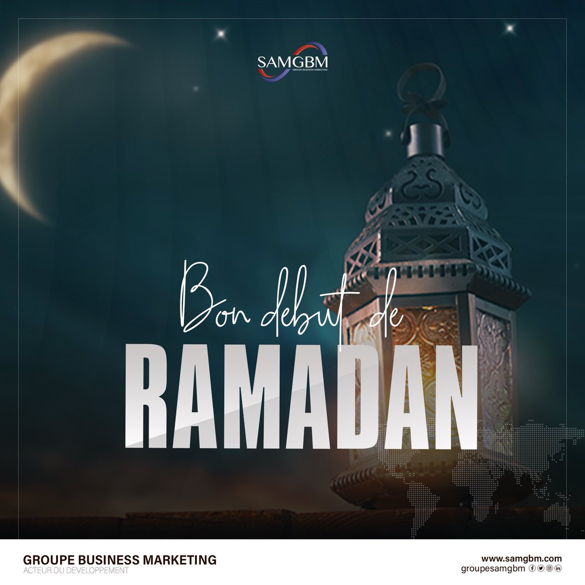 GroupeSAMGBM's tweet photo. #RamadanKareem
Le 𝗚𝗿𝗼𝘂𝗽𝗲 𝗦𝗔𝗠𝗚𝗕𝗠 vous souhaite un très bon debut du mois saint de Ramadan 🐑 💫🕌
⇨ https://t.co/JIVUtAFspo
#GroupeSAMGBM
#ActeurDuDeveloppement https://t.co/mNr11NsfVR
