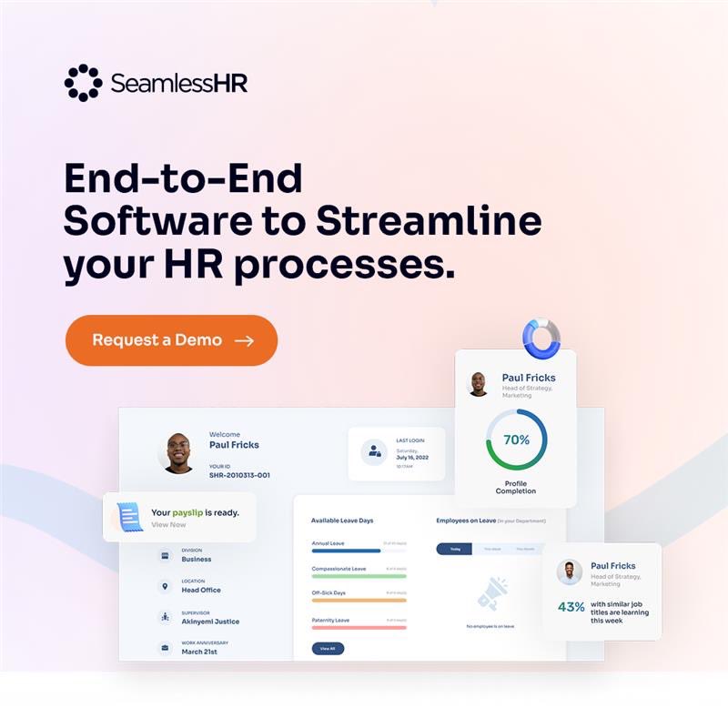 Seamless_hr's tweet photo. With SeamlessHR, you can manage employee data, track time and attendance, process payroll, stay compliant, and do so much more. 
Ready to simplify your HR processes? Explore SeamlessHR - https://t.co/aFQUBdP41e https://t.co/XRSaOE4IB5
