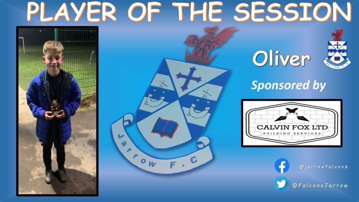 FalconsJarrow's tweet photo. There was only going to be one player of the session at last nights training, welcome back to ‘very light’ training to Oliver. Great to see him back with the lads 👍🏻⚽️

Player sponsored by CFL Building Services

Team sponsored by 
A&amp;J Power Services 
Top Marks Ltd.

Jarrow FC https://t.co/e1UyI0TCkv