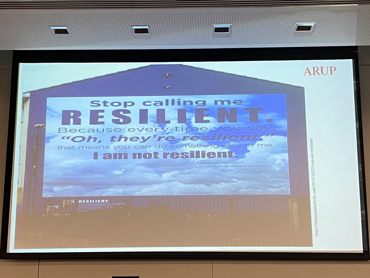 KrystalliaK's tweet photo. A brilliant opening keynote by Juliet Mian at the #repurposingplaces conference on a systemic approach to delivering resilience in the built environment @Arup @UEL_News #counterarchitecture https://t.co/szj8rU6dHu