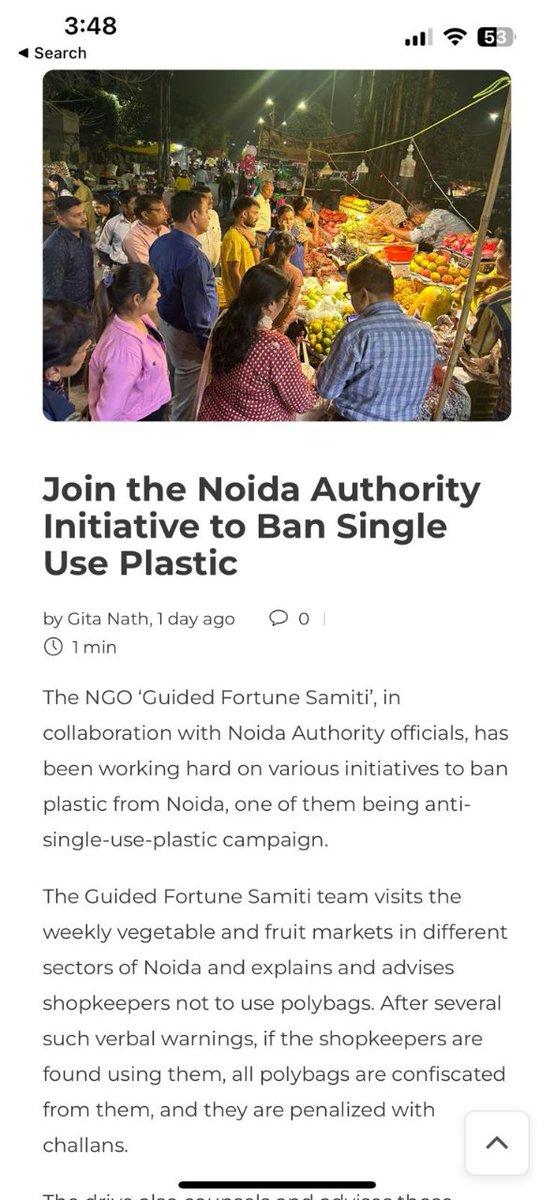 guidedfortune's tweet photo. The Guided Fortune Samiti and the officers of the Health Department of Noida Authority urge one and all to join them in this campaign to make Noida totally free of single-use-plastic. Everyone’s contribution in this social cause will be of immense help! 
#noidaauthority https://t.co/Oxg5sKfy5I