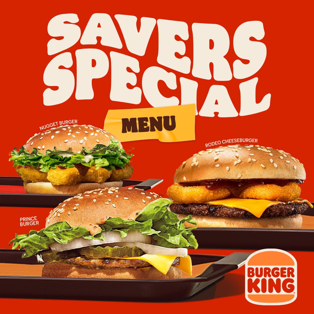 burgerkingnga's tweet photo. Have you ordered from the Savers special menu yet?
Take a picture and tell us what you think 😉❤️🔥
Ps: if you haven’t, what are you waiting for?
#TheRealBurgerExperience
#OrderYourWay
#BurgerKingNigeria https://t.co/RSgAacVXdM
