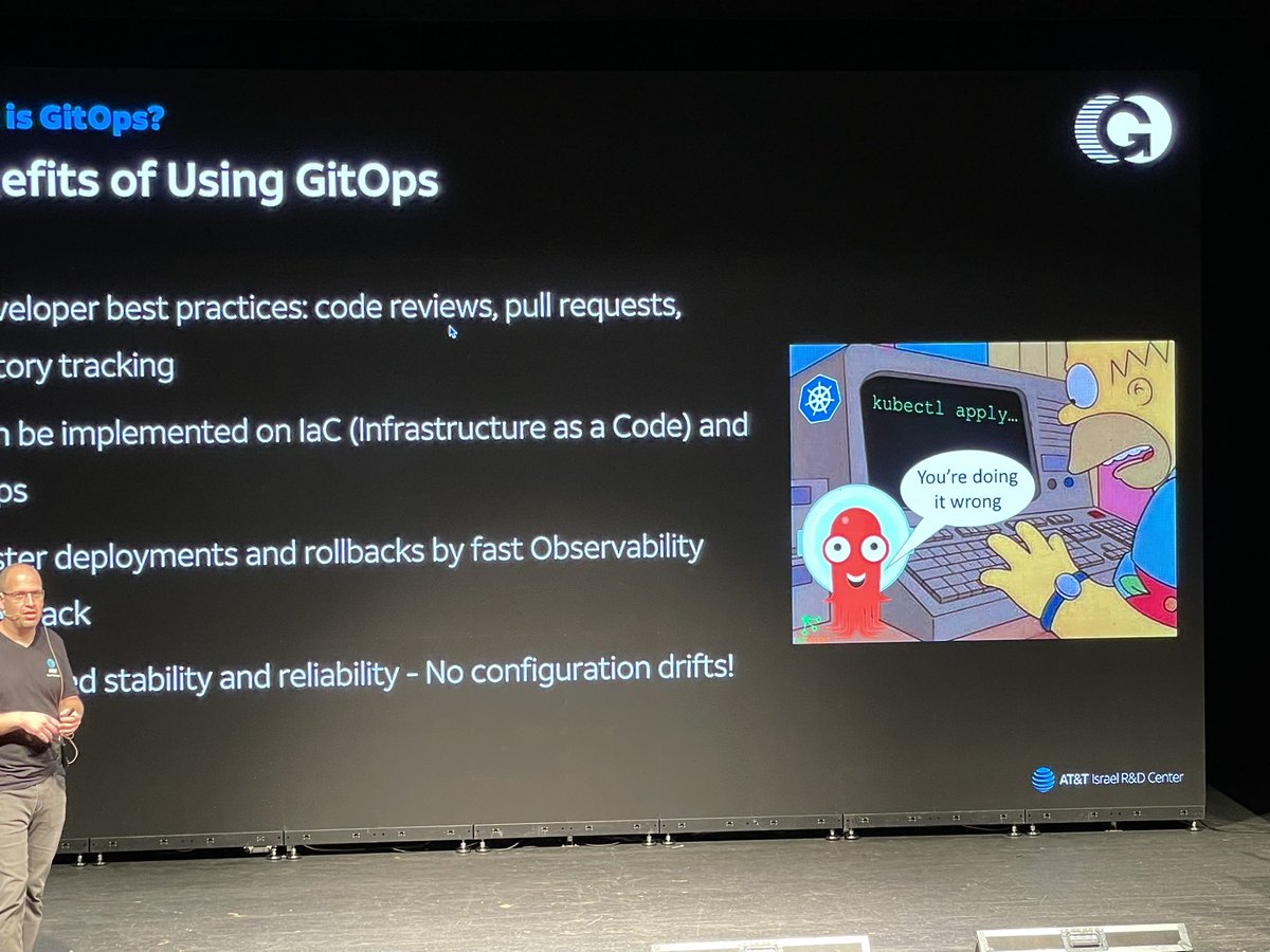 _ediri's tweet photo. Benefits of GitOps! I love that meme! π #KCDIsrael https://t.co/OCnHDgqSde