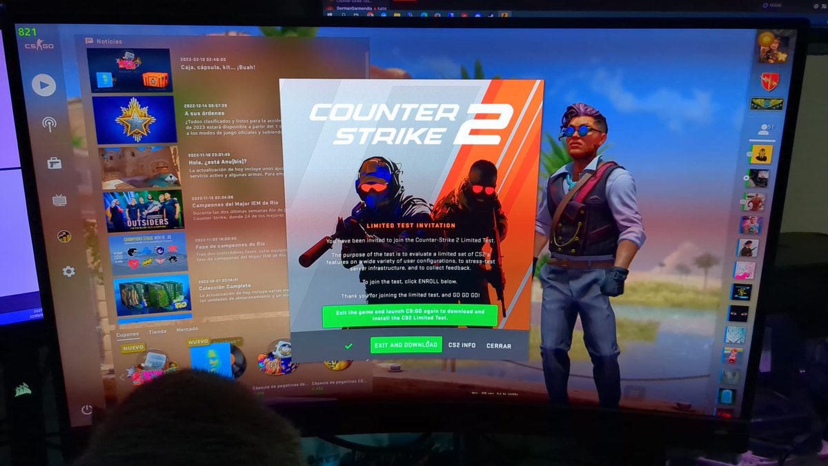 BandurriaEC's tweet photo. Buenos días a todos!  🎪✌🏻

Ayer salió por fin la beta para el Counter-Strike 2, lo que llevábamos esperando años! Saldrá como juego completo a finales de verano!📢🚨

Uno de nuestros integrantes ya la está disfrutando! 🔥🎯

¿Y vosotros? ¿Tenéis la beta ya? 🫠🤯 https://t.co/qxnp8yxtvM