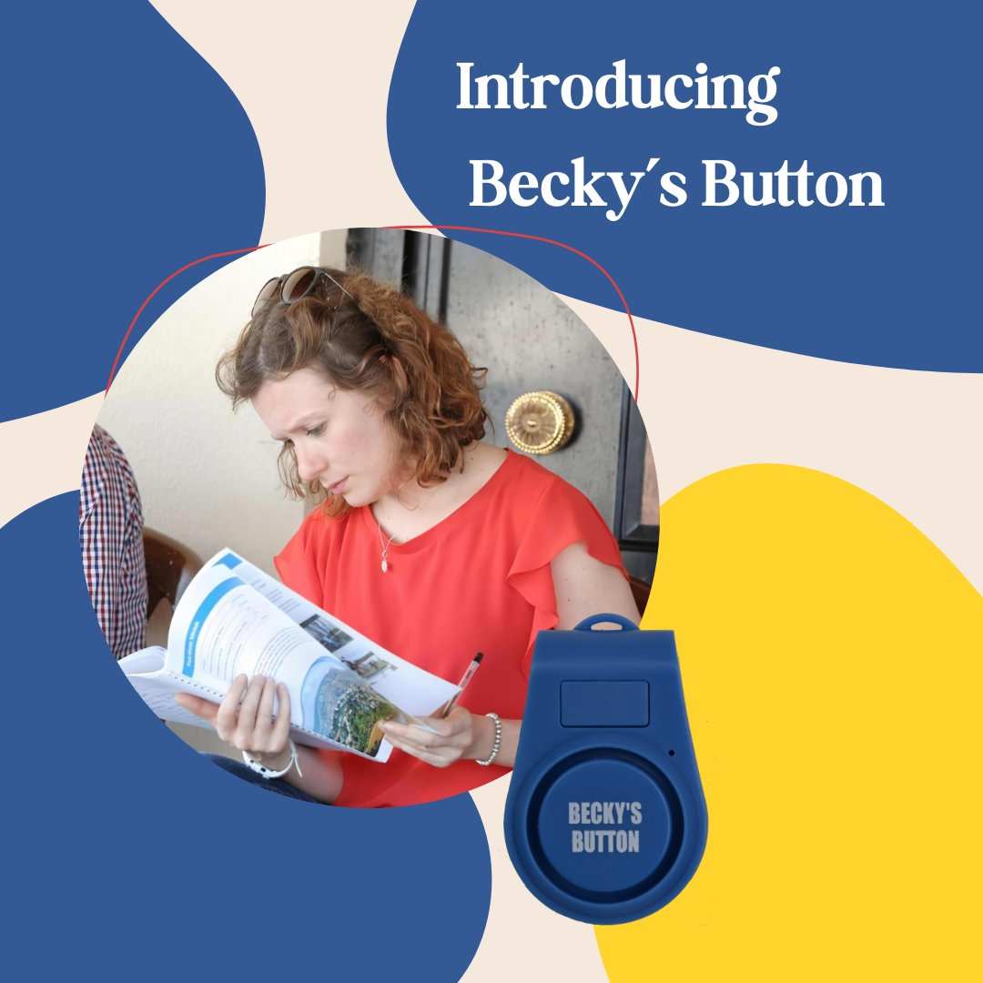 BeckysButton1's tweet photo. What exactly is Becky's Button? It is a free panic alarm that women can use in an emergency; wearers can activate it with a single click. The siren can deter attackers while also alerting bystanders.
The button was created, among other projects, in memory of Rebecca 'Becky' Dykes https://t.co/g3POt58lmq