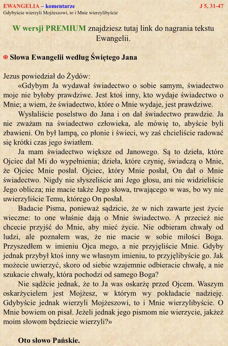Nie dawajmy świadectwa o sobie samych, starajmy się nawet unikać odpowiedzi na prowokacyjne pytanie: a co Ty dobrego zrobiłeś?
Niech świadczą o nas nasze czyny, i bliźni, którzy z wdzięczności, otrzymane od nas dobro przekażą innym.
W ten sposób, to dobro kiedyś do nas wróci.