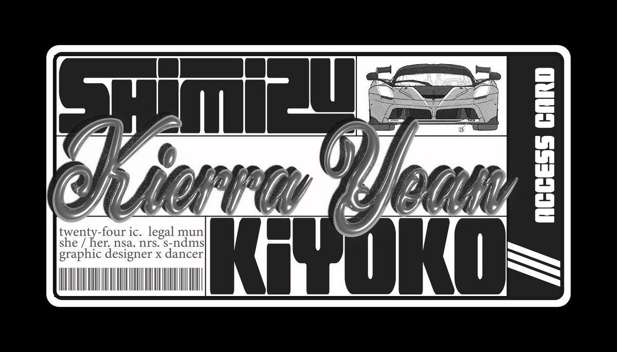 ︎
                   ︎

       RE: INTRO  ━━━━━━━━━━//
                
       KIYOKO  “KIERRA YOAN” SHIMIZU
                 
       //━━━━━━━━━━━  #HQRP 
︎
                   ︎
︎