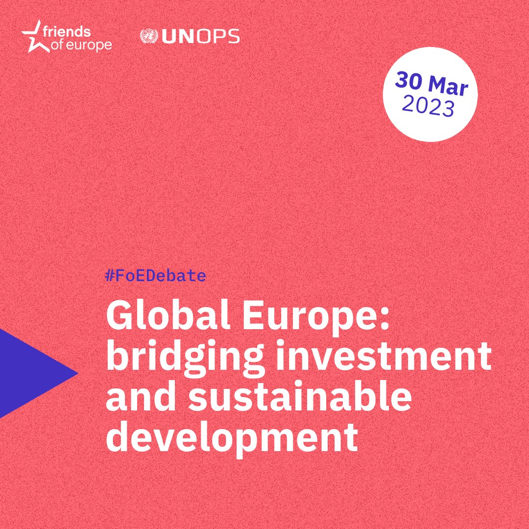 Friends of Europe (@FriendsofEurope) on Twitter photo 2023-03-23 10:31:06 🌐 If the EU's #GlobalGateway initiative is to succeed, it cannot take a 'one-size-fits-all' approach. 📌 Tune into the launch of our #GlobalEurope programme next week for an #FoEDebate on the future of sustainable development. ➡️More here: frnds.eu/GlobalEuropeRT 🌐 If the EU's #GlobalGateway initiative is to succeed, it cannot take a 'one-size-fits-all' approach. 📌 Tune into the launch of our #GlobalEurope programme next week for an #FoEDebate on the future of sustainable development. ➡️More here: frnds.eu/GlobalEuropeRT