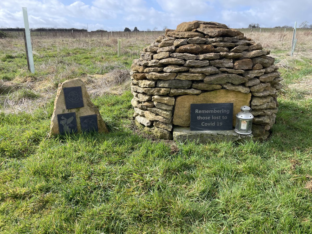 Candle lit to mark the Covid Day of Reflection at the Mid-England Barrow covid memorial, we have opened the gates until 6pm for anyone to visit the memorial and light a candle. #covid #reflection
