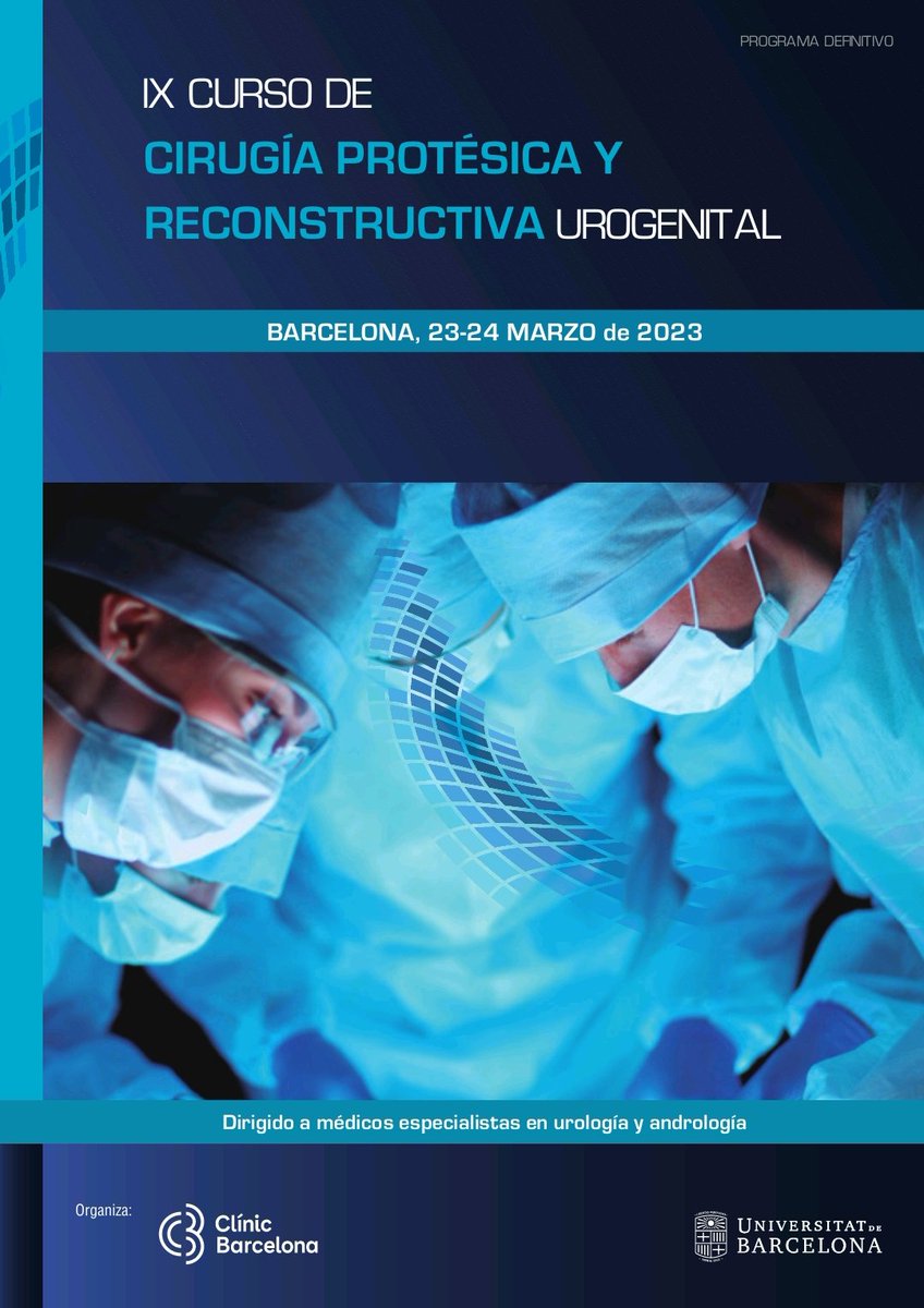 ManuelAlonsoUro's tweet photo. Estamos hoy ansiosos por empezar el IX Curso de Cirugía Protésica y Reconstructiva Urogenital

Un año más nos ilusiona volver a la ciudad condal y a @hospitalclinic a participar en esta maravillosa actividad promovida por el Dr @JosepTorremade

#androgy #surgey @BorjaGarcaGmez1 https://t.co/1PiNUN0RJY