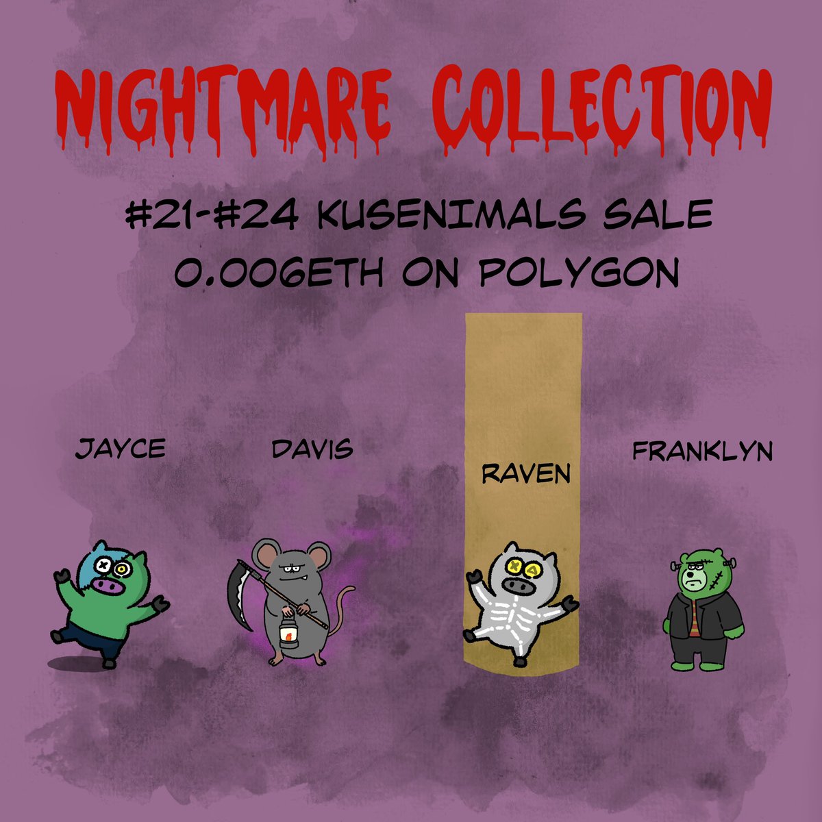 今週も残りわずかだっ❗️😊

🎨 #NFT宣伝枠 
リプ欄であなたの作品をぜひ宣伝してください❗️

✅NFTクリエイター同士の出会いの場に！
✅毎日リプ&amp;リツイートで認知をUP！

KUSENINALSをチラッと。