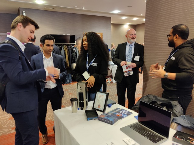 ambasat2's tweet photo. An excellent day at the North East Space Conference 2023. Thanks to all who stopped by the AmbaSat booth! 
#NESpaceConference #sustainability #careersinstem #spaceeconomy #careerinspiration #careerintech #spacecareers https://t.co/5CI1CMXOQx