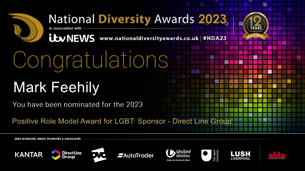 ndawards's tweet photo. Congratulations to @MarkusFeehily who has been nominated for the Positive Role Model Award for LGBT: Sponsor - @DLGroupMedia at The National Diversity Awards 2023 in association with @ITVNews. To vote please visit https://t.co/kB15oXHfbk #NDA23 #VotingNowOpen https://t.co/SNHoJT40pt