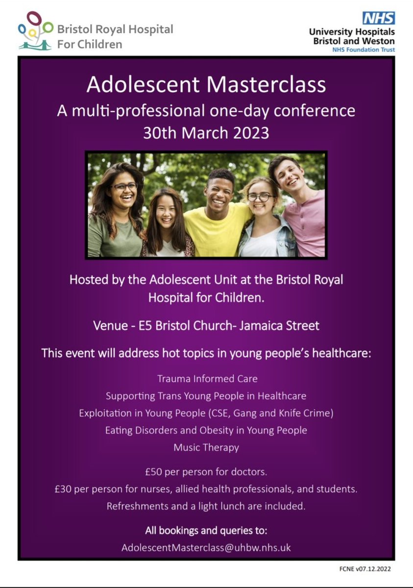 Neky Sargant (@5argn) on Twitter photo Just 1 week to go until Bristol host the second annual #adolescentmasterclass . Amazing speakers like Dr Karen Street @karenstreetkhan Dr Michelle Cutland from <a href="/TheBridgeSARC/">The Bridge SARC</a> and Professor Hamilton Shield! Also a return of the ever popular ROUTES Bristol <a href="/barnardos/">Barnardo’s</a> and much more! Just 1 week to go until Bristol host the second annual #adolescentmasterclass . Amazing speakers like Dr Karen Street @karenstreetkhan Dr Michelle Cutland from <a href="/TheBridgeSARC/">The Bridge SARC</a> and Professor Hamilton Shield! Also a return of the ever popular ROUTES Bristol <a href="/barnardos/">Barnardo’s</a> and much more!