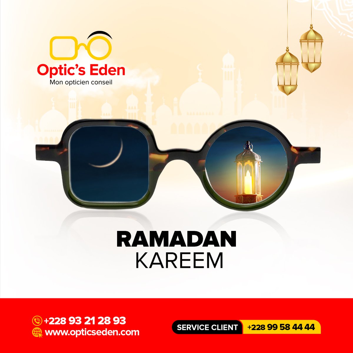 optics_eden's tweet photo. Bon mois de carême à toute la communauté musulmane.
#OpticsEden #Lunetteriemédicale #montures #lunettes #eyes #eyeswear #rayban #Vision #Vue #Lomé #Togo #Tgtwittos #Ramadan2023 #RamadanKareem #Careme2023 #Jeûne #EidMubarak #EID #iftar https://t.co/D4F0TMDX3L