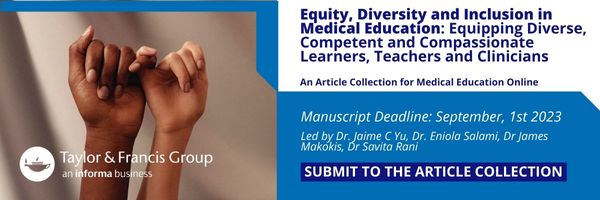 MedEduOnline's tweet image. Empowering future clinicians in making compassionate decisions in #MedEd is important to provide the best care for patients from all backgrounds. Our new timely collection on #EDI aims to include innovative learning strategies and much more. Submit your manuscript today.