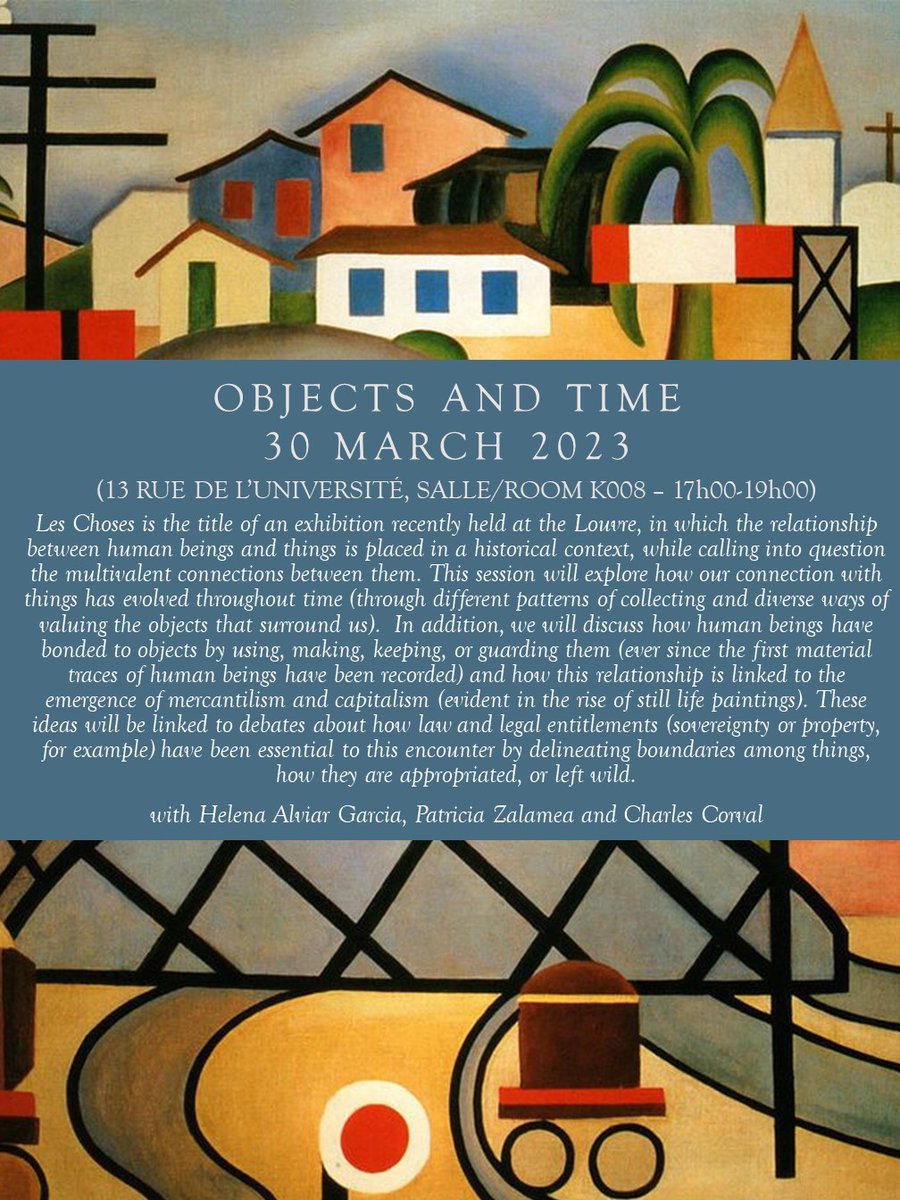 pilaggupdates's tweet photo. Join us next Thursday, 30 March at 5pm (CET) for our 9th session on objects and time!

Helena Alviar Garcia, Patricia Zalamea &amp; Charles Corval discuss how human beings have bonded with objects over time by using, keeping, or guarding them.

Register here:
https://t.co/g2Cel4UfF7 https://t.co/LGn3THnbSl