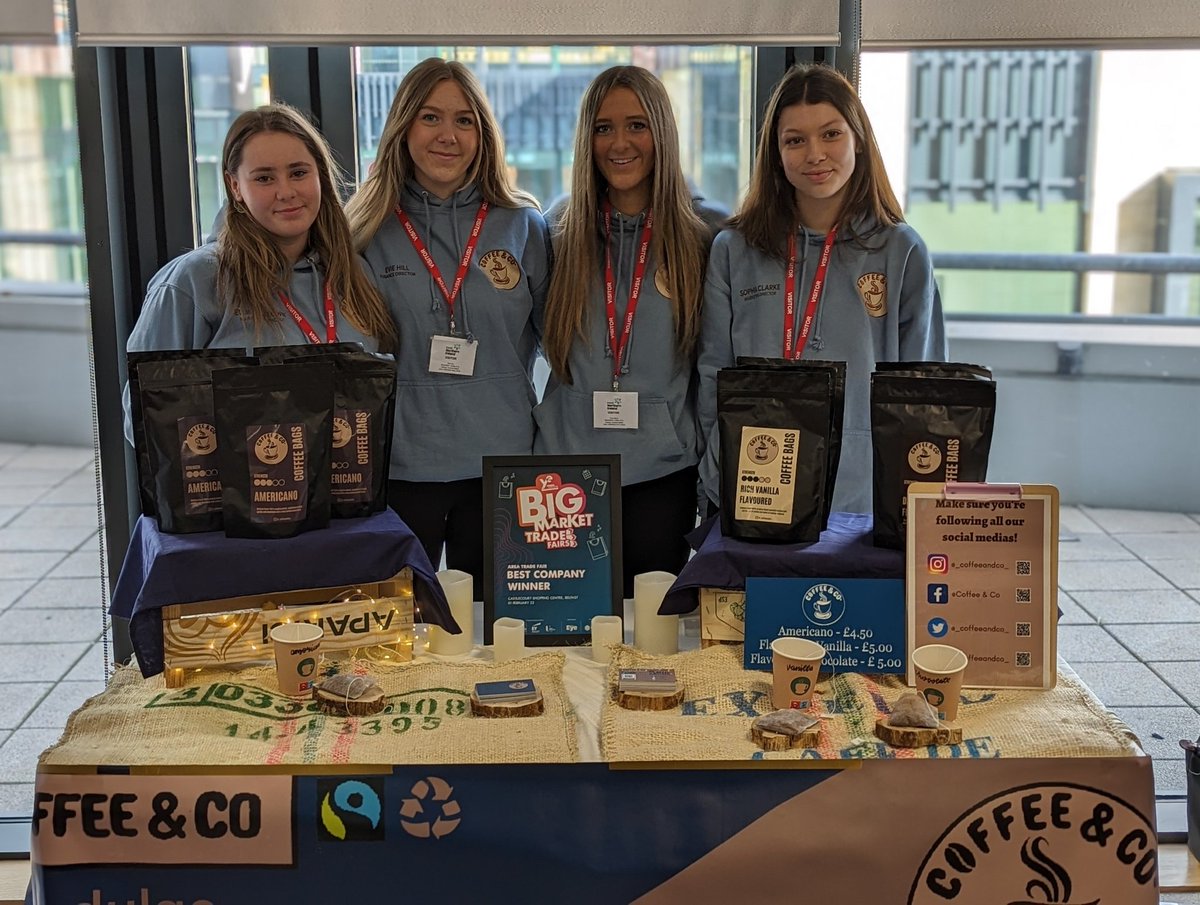 YEinBCSchool's tweet photo. Big day forthe  @BloomCollegiate @_coffeeandco_ team who are competing in the NI Final of the @YE_NI Company of the Year @InvestNI today. https://t.co/hLI4e3sSf3