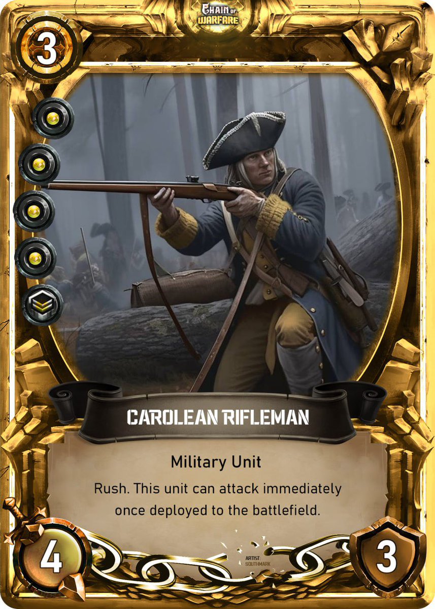 ChainOfWarfare's tweet photo. 🎖️ CAROLEAN RIFLEMAN 🎖️

⚔️ MILITARY UNIT ⚔️

🎯#NFTgame
🎯#MilitaryHistory
🎯#BlockchainGaming
🎯#Web3Gaming 
🎯#Stormaktstiden
🎯#Karoliner
🎯#CryptoTwitter https://t.co/qVQ1UANvKL