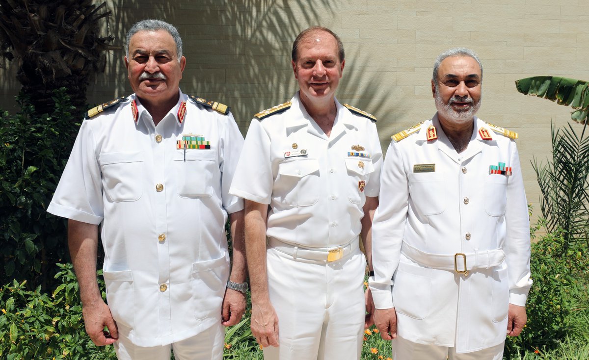 USNavyEurope's tweet photo. Thanks to the Libyan Navy joint delegation for participating in the inaugural #AMFS23.
Our conference theme, โsecurity at sea, enables stability ashore,โ rings true in the Mediterranean. Our regional partnerships are paramount to finding common maritime solutions. https://t.co/L4ookeVm4x