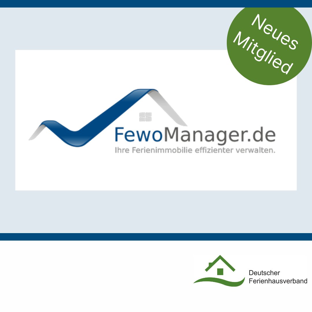 DFV_Ferienhaus's tweet photo. Wir begrüßen unser neues Fördermitglied, den FewoManager im Deutschen Ferienhausverband. Die Software erleichtert Vermietern von Ferienwohnungen und Ferienhäusern den digitalen Einstieg in die Online-Vermarktung.  Mehr: https://t.co/PoH6A1yFfw https://t.co/gn9WJZrES9
