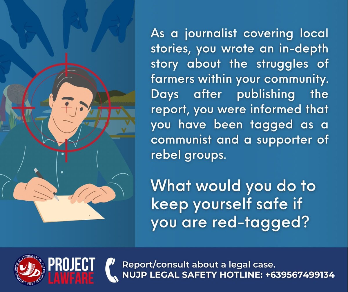 nujp's tweet photo. Ano sa tingin mo ang maaari mong gawin kung ikaw ay bansagang may kaugnayan sa mga rebeldeng grupo, dahil lang sa report na iyong isinulat? 

I-comment ang inyong mga sagot o opinyon 👇 https://t.co/6G3Ns9S49S