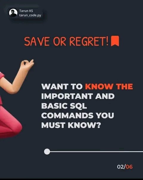 ToyeebOlamide's tweet image. Basic #SQLCommands You Must Know
–Save for use.