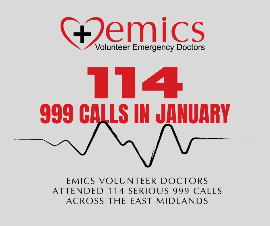 EMICS Doctors attend some of those 999 calls that no one wants to make.

In Jan 2023, our Team attended some of the most serious 999 medical emergencies. From falls to cardiac arrests, we are there when you need us most.

If you can help, please donate ow.ly/qNjK50NpU77
