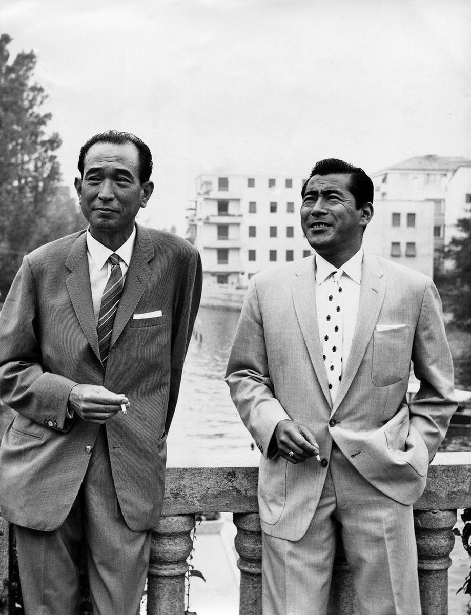 Akira Kurosawa. Born on this day in 1910.

Photographed here with Toshiro Mifune in Venice, 1960.