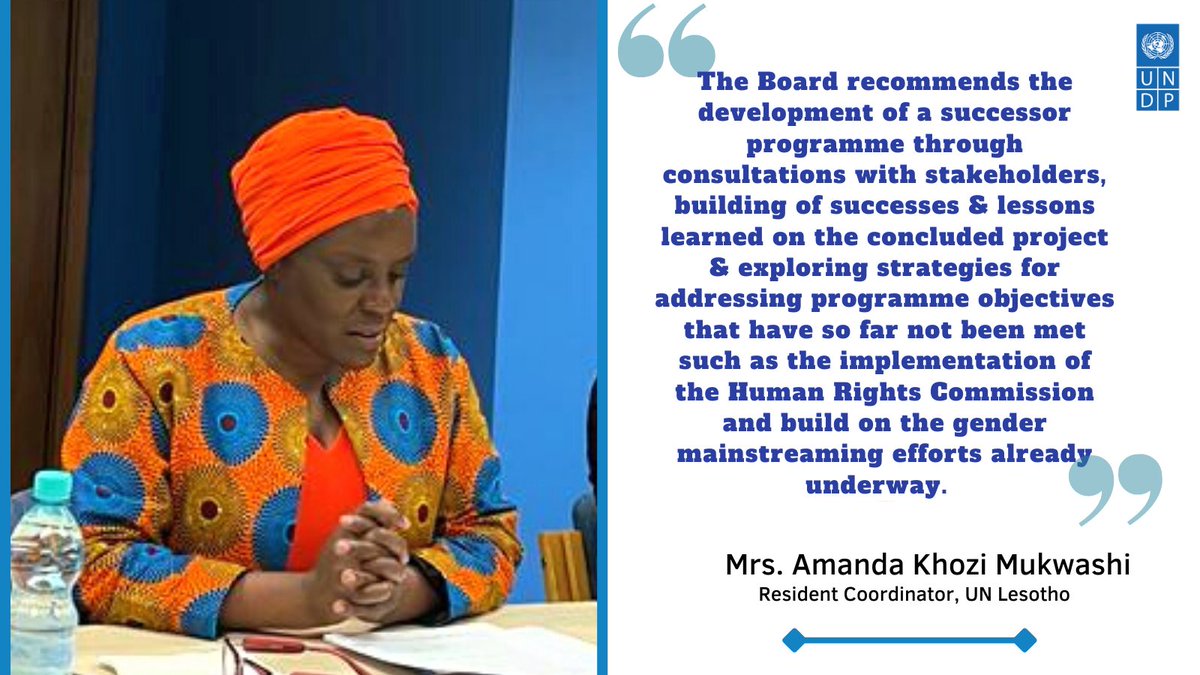 UNDPLesotho's tweet photo. Way forward for the #SecuritySectorReforms
As the NSSRPP is coming to an end & it hosted the final Project Board Steering Committee Meeting, the gains which have been made can be used to move 🇱🇸 forward through collaborations with other development partners & stakeholders. https://t.co/SE5SXWm7l9