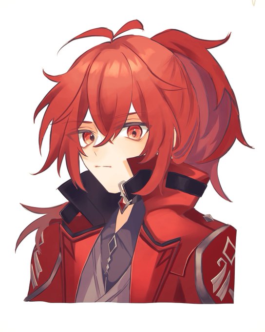 #リプきたキャラの顔だけ描く その2ディルック 