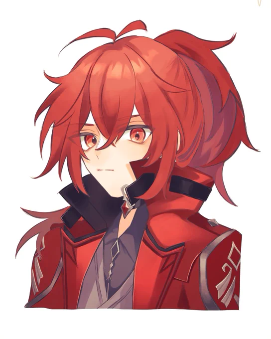 #リプきたキャラの顔だけ描く その2ディルック 