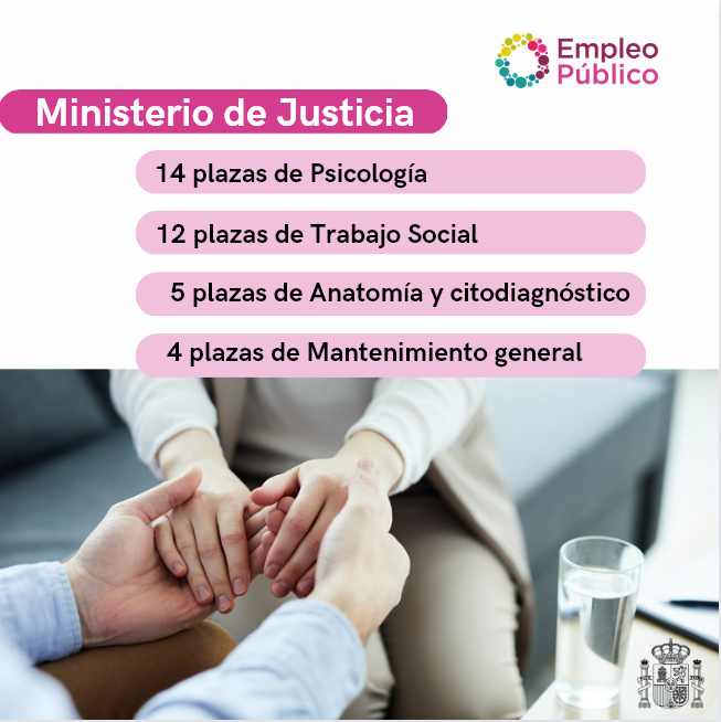 ⚖️#EmpleoPúblico en <a href="/justiciagob/">Ministerio de la Presidencia, Justicia y R. Cortes</a> 
Plazas libres para Peritación y valoración de bienes, Traducción e interpretación, Psicología, Trabajo Social, Anatomía y citodiagnóstico, mantenimiento general

administracion.gob.es/pag_Home/dam/p…