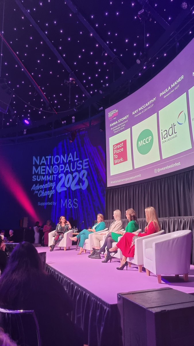 A fantastic panel discussion on menopause and the workplace led by the great @grainne_seoige. Great to hear about women with 'ovaries of steel'! #nationalmenopausesummit