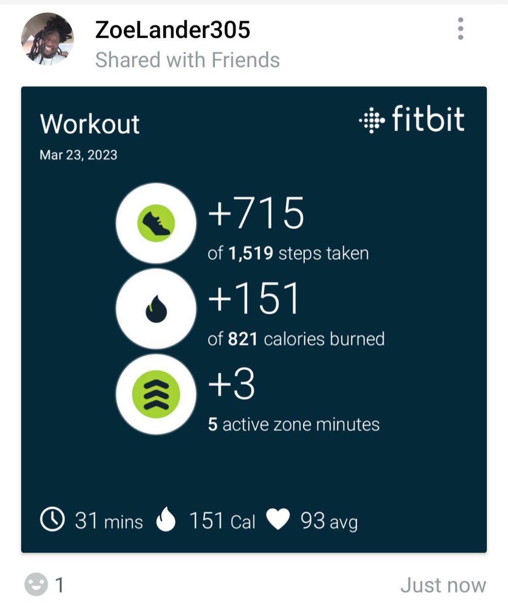 Blessed! 

#noweakness #excercise #fitbit #fit #workout #beachbodyondemand #beachbodyworkout #core #backworkout #abworkout #legworkout #mentalhealth #physicalhealth #loveyourself