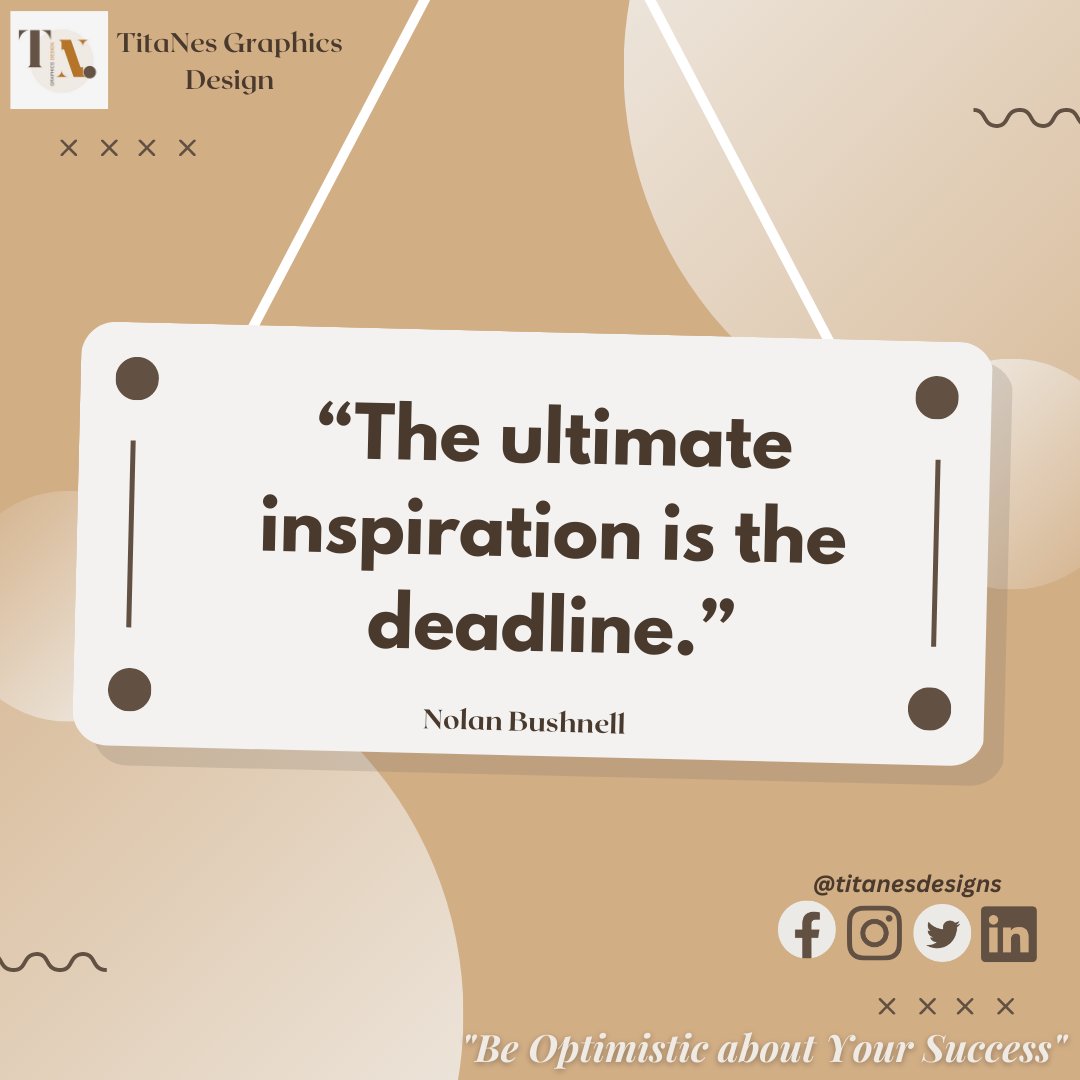titanesdesigns's tweet photo. Deadlines are stressful but sometimes they work as the greatest inspiration to get things done. They work as catalysts for completing your task. Be Optimistic about Your Success🦋
#titatesdesigns
Like &amp; follow me on😊
FB: https://t.co/UYYvwK93hR
Instagram: https://t.co/DRKnPE1VDL https://t.co/e36985Y6EX