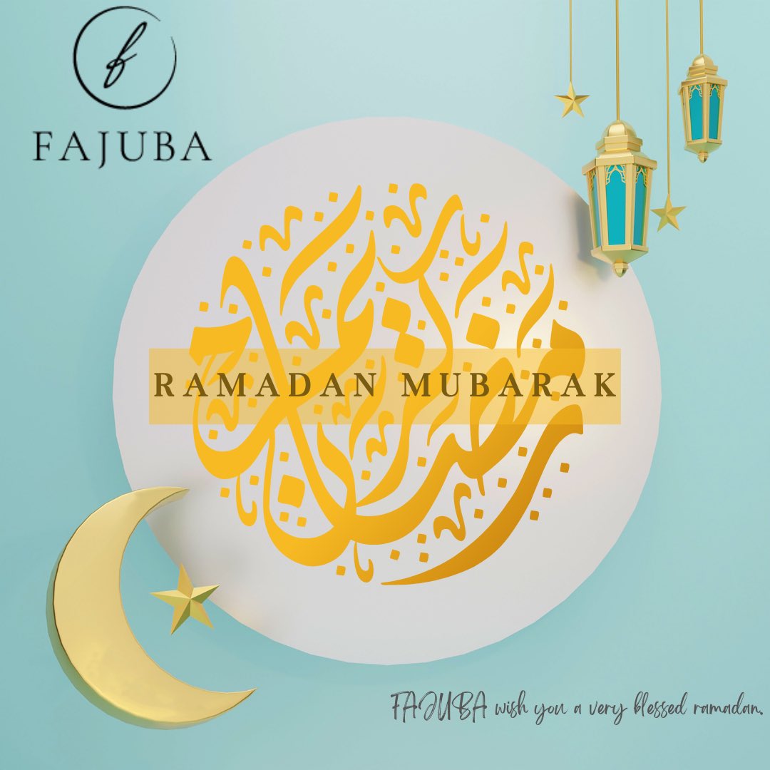 fajuba_com's tweet photo. Ramadan Mubarak to all our Muslim Community! 
May this holy month bring you peace, blessings, and a time for reflection. 🌙✨
FAJUBA wish you a very blessed ramadan.
#RamadanMubarak #FajubaFashion https://t.co/57mkmUdpBt