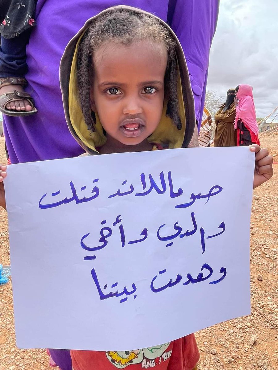 SSC_Post's tweet photo. feelings of children whose families were killed by secessionist #Somaliland military in #Laascaanood 
May Allah give them sabir from their beloved parents and relatives massacred in Lascaanod.
#SSCGENOCIDE
#Laascaanood https://t.co/rrKFwoi79X