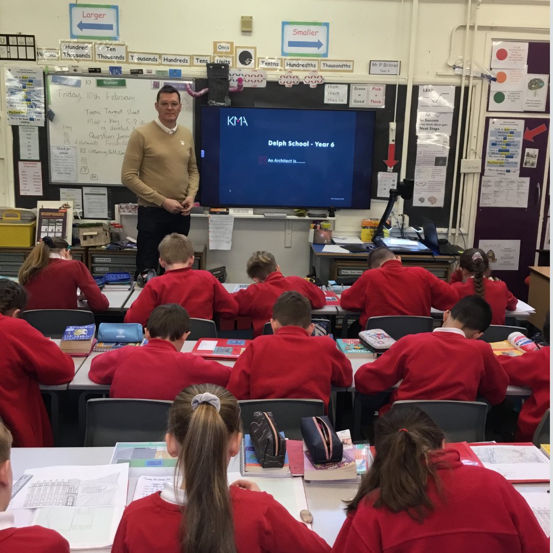 Studio KMA’s Dave George had the opportunity to talk to the Year 6 students at Delph Primary School in Oldham about the role of an Architect!

#architecturalcareers #Architecture #Oldham #Education #kissmyarchitecture