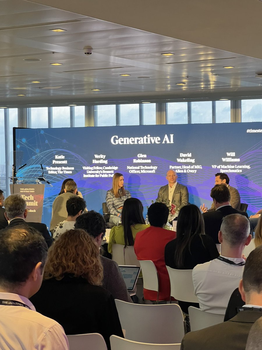 “Unlocking our creative potential” talking about the positives of AI for humans 🧠 <a href="/GlenPRobinson/">Glen Robinson</a> <a href="/verityharding/">Verity Harding</a> #davidwakeling timestechsummit