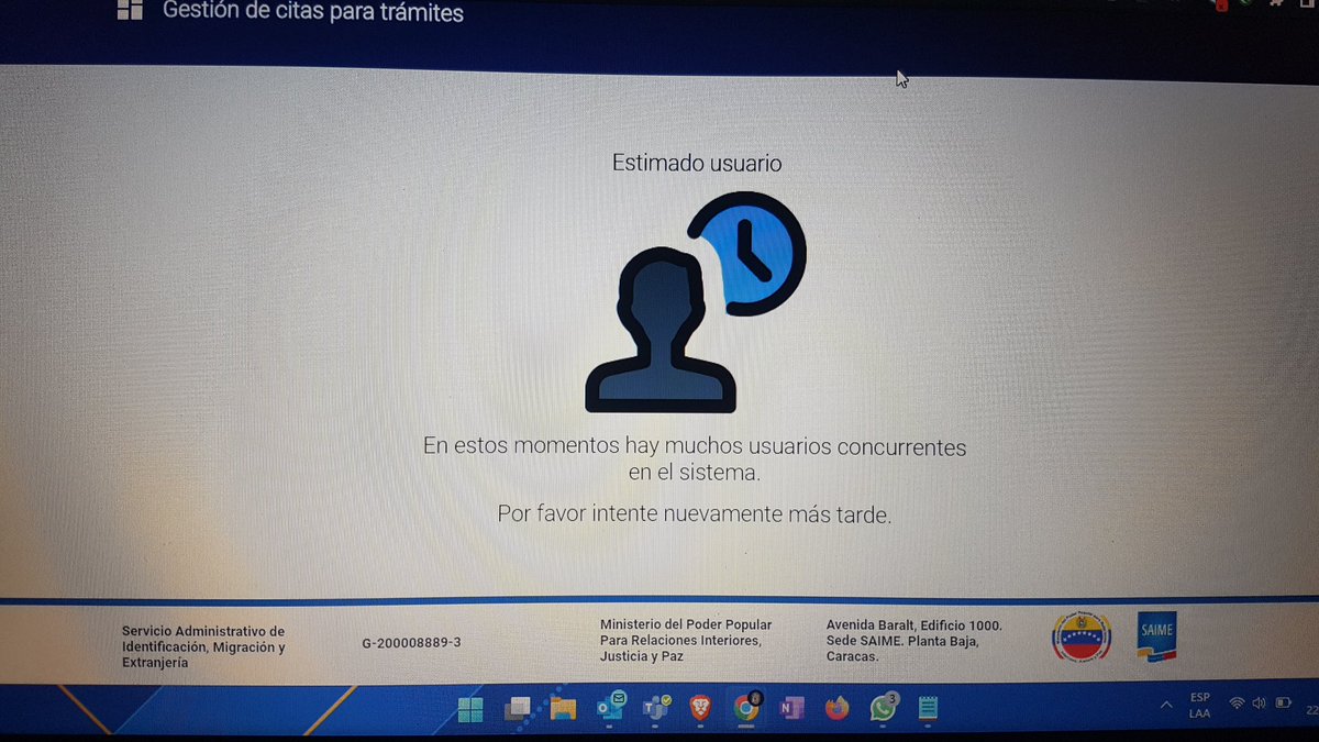 gabrieldelgadov's tweet photo. Que verdadera desgracia esta nueva página del #Saime. Nada como pasar toda la noche pegado dándole y no poder avanzar mas allá de los datos del hospital donde naciste antes de que la página te saque con el mensaje de "Intenté más tarde" más tarde cuando? En 5-6 años? 😡🤬😠 https://t.co/wFMlrIctMU